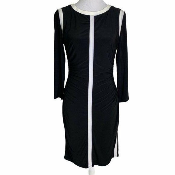 Ralph Lauren Colorblock Ruched Stretch Dress - Picture 1 of 12